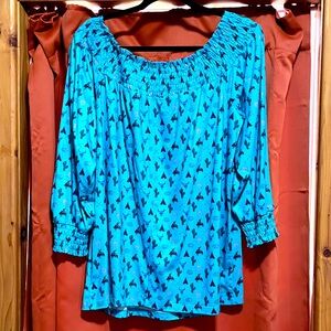 Cowgirl Tuff Turquoise off the Shoulder w/ Open Sleeves
